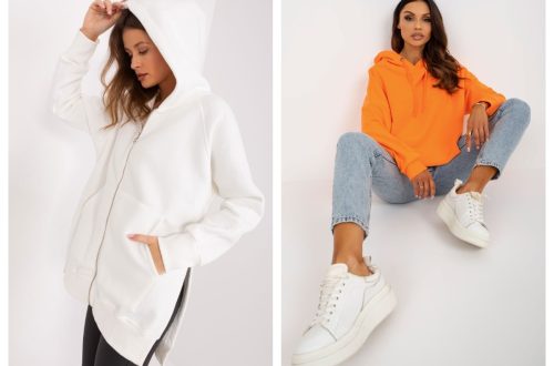 Bluza basic z kapturem z bawełny